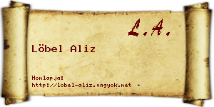 Löbel Aliz névjegykártya